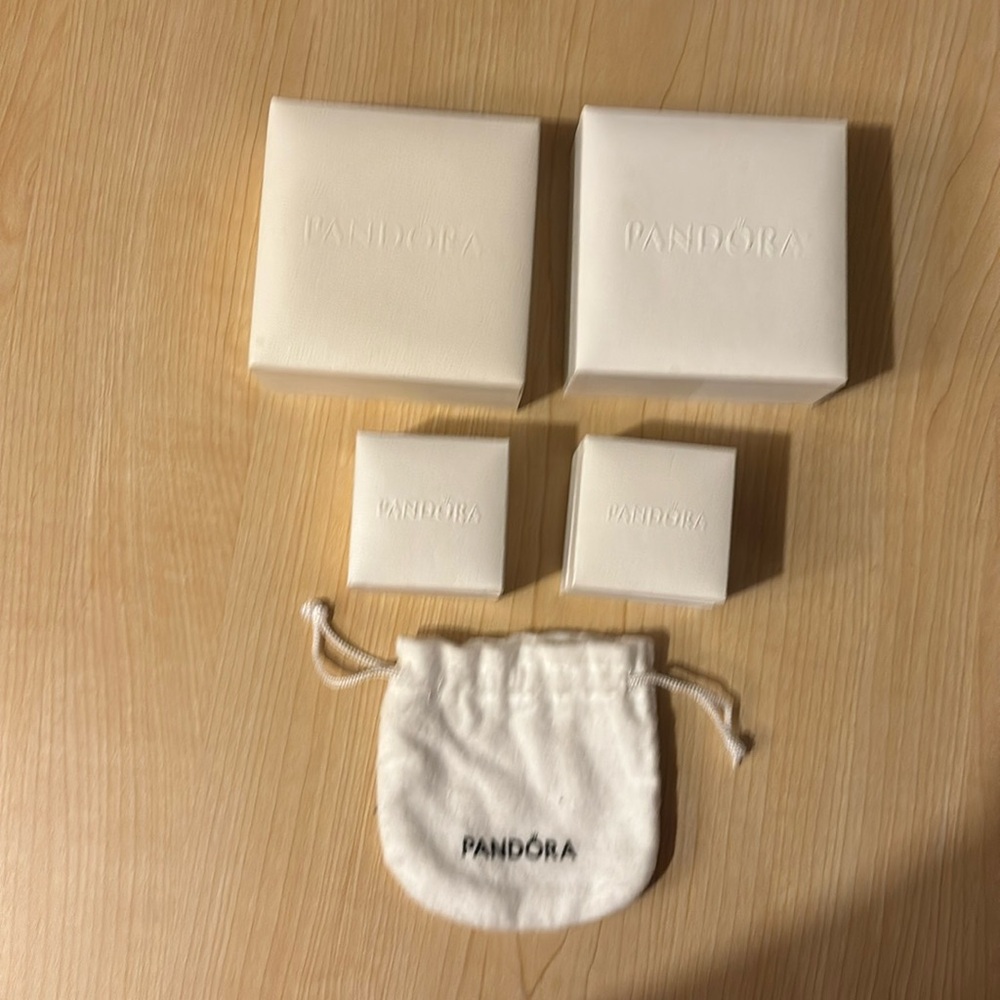 Empty Pandora Boxes Lot of 4 and one dust bag